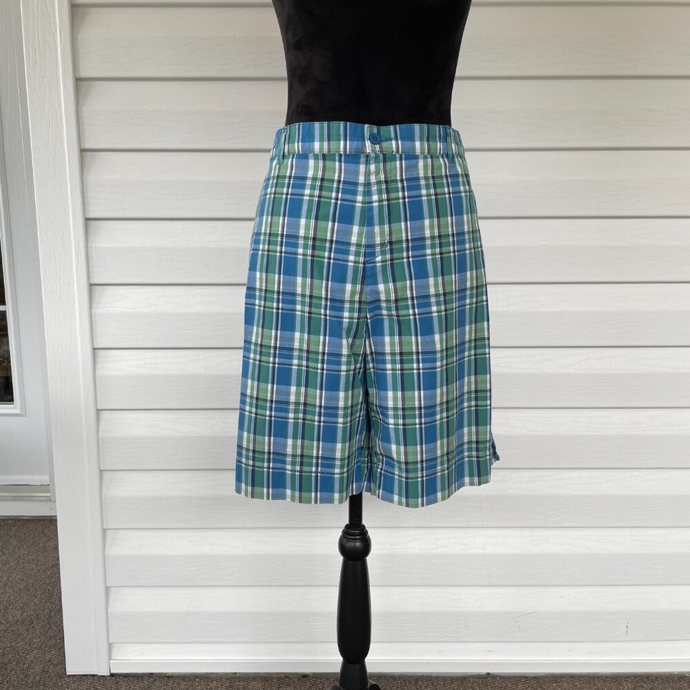 CJ BANKS Short Outfit Blue Plaid 18 W X - Picture 2 of 5